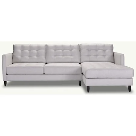 Mid-Century Modern Sectional with Chaise